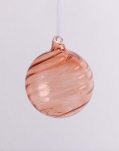 Construction project management service: Rose Spiral Glass Bauble