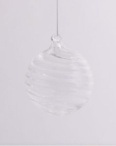 Clear Spiral Glass Bauble