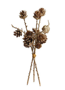 Gold Pine Cone Bundle 29cm