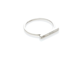 Bar Ring (White Topaz/Silver)