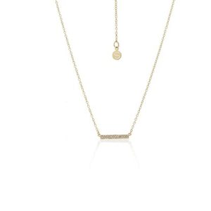 Construction project management service: Bar Necklace (White Topaz/ Gold)