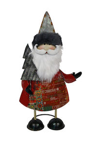 Rustic Metal Santa 34cm