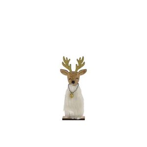 Standing Small Fur Deer with Bell