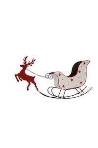 Metal Sleigh w/Reindeer