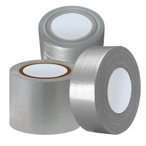 Tape: Silver Fabric Repair Cloth Duct Tape 50M X 200 Micron - 3 Sizes