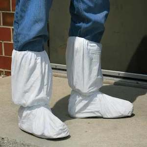 Health Safety: SMS Disposable Boot Cover with PVC Sole-White, Set of 10 Pair