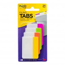 3M Post-it Filing Tabs 686-PLOY 50x38mm Bright Pack of 4 (10488)