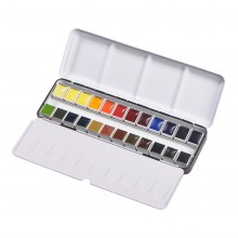 Stationery: BLOCKX Watercolour Half Pan Metal Box 24 Set