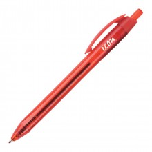 Stationery: Icon Ballpoint Retractable Pen Triangular Medium Red - Pack 10