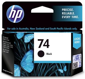 Hp Genuine Ink: HP 74 Black Ink Cartridge - SPECIAL