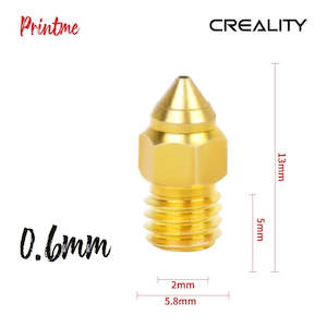 1x Creality MK8 0.6mm Brass Nozzle Head