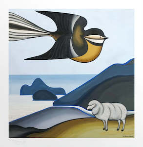 "Pastoral", Te Henga" print by Don Binney