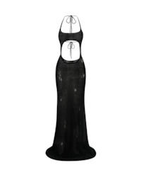 CACTUAR DISTRESSED FLOOR LENGTH GOWN BLACK