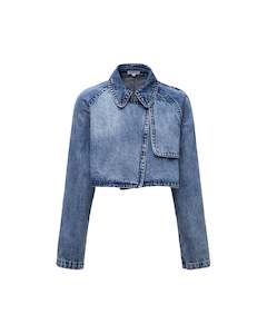 PRIX DENIM STONE WASHED BABY JACKET INDIGO