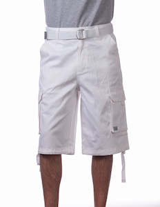 PRO CLUB  Twill Cargo Shorts WHITE