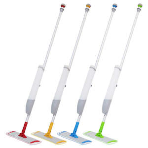 Flat mop with inbuilt spray feature - BLUE/GREEN/YELLOW/RED