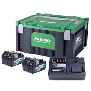 Products: HiKOKI Multi Volt Battery Started Kit 2 x BSL36A18, UC18YSL3, System Case