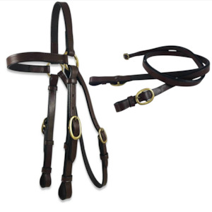 Barcoo Bridles: Leather Barcoo Bridle - Brown