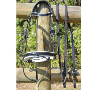 Champion Patent Leather Crank Bridle with shaped head piece