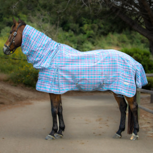 Cheap Shade Cloth Horse Rugs: Shadecloth Combo - Aqua/Pink