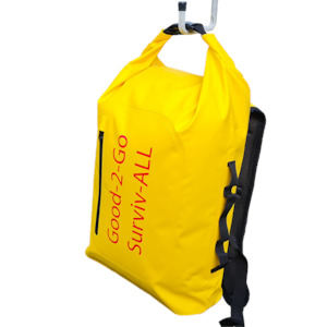 Dry Bag Back Pack XL - Padded Back and Shoulder Straps - Yellow - Printed with Good-2-Go