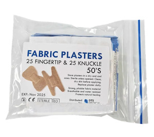 Fabric Plasters 50's Assorted 25 Knuckle 25 Fingertip