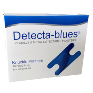 Detecta-blues Visually & Metal Detectable Plasters Large Knuckle Box of 50