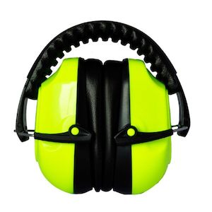 Direct: Ear Muff Folding Compact Hi Viz Lime/Yellow Class 5