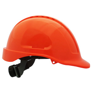 Fluro Orange Rachet Vented Hard Hat