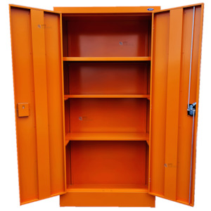 Civil Defence Medium Empty Orange Cabinet