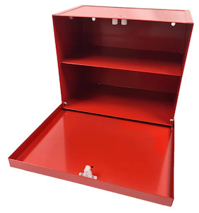 Direct: First Aid Box Metal Red -EMPTY