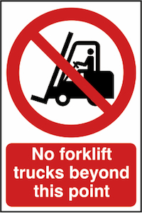 No Forklift Sign 200x300