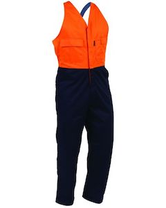 Overall Poly Cotton Contrast Comfort Zip Front Edzpc