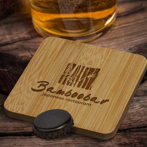 TRENDS Bamboo Bottle Opener Coaster