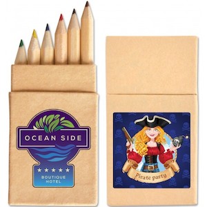 Event, recreational or promotional, management: Mini Coloured Pencils in Cardboard Box