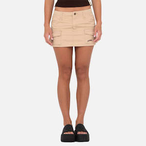 Rusty Tank Girl Low Rise Mini Skirt - Oatmilk