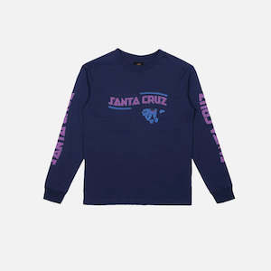 Clothing: Santa Cruz Youth Inherit Pop Long Sleeve Tee - Dark Blue