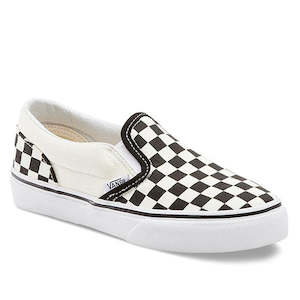 Clothing: Vans Classic Slip On Youth - Black/White Checker