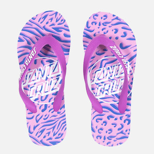 Santa Cruz Girls Opus Dot Zebra Marble Thongs - Orchid