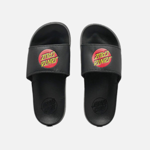 Santa Cruz Classic Dot Youth Slides - Black