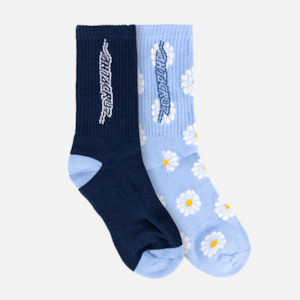 Santa Cruz Daisy Strip Youth Socks - Navy