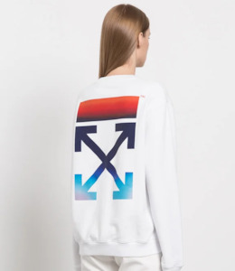 OFF-WHITE SWEATSHIRT WITH RAINBOW LOGO PRINT