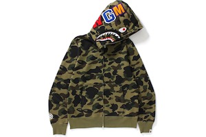 BAPE 1st Camo Shark Full Zip Hoodie Green