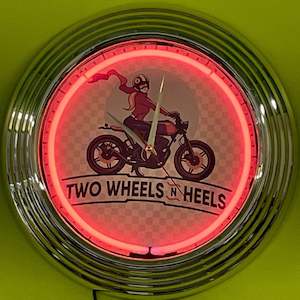 Two Wheels n Heels Neon Clock - NENC-530