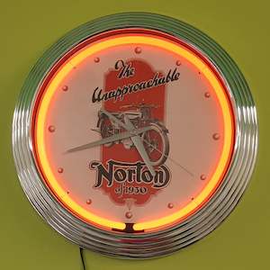 Norton "the Unapproachable of 1930" Neon Clock - NENC-525