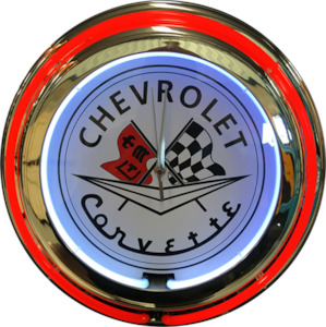 Chevrolet Corvette Double Tube Neon Clock - NENC-607