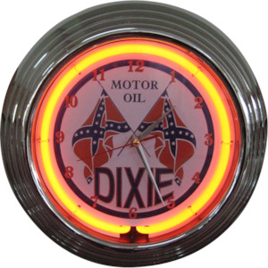 Dixie Motor Oil Neon Clock - NENC-41