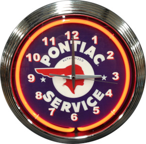 Pontiac Service Neon Clock - NENC-104