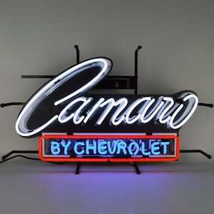 Electric light fittings: Camaro By Chevrolet Neon Sign - NEA-042