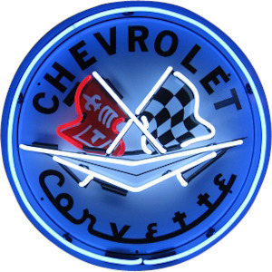 Chevrolet Corvette Flags Neon Sign - NEA-025